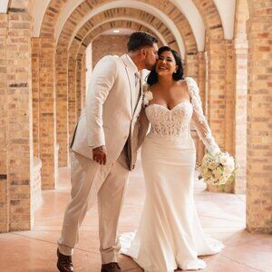 Justin Alexander wedding dress.